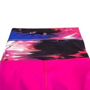 Lululemon Wunder Under Crop Hi Rise*Shine On Magenta White Womens Size 4